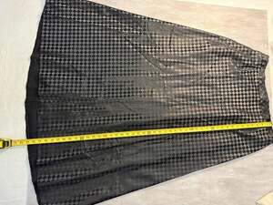 JS Collections Woman Black Checkered Satin Maxi Skirt